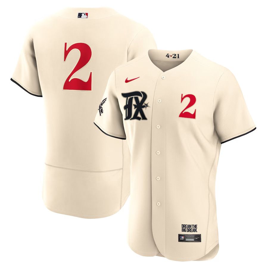 Men Texas Rangers 2 Marcus Semien Nike Cream 2023 City Connect Authentic Player MLB Jersey